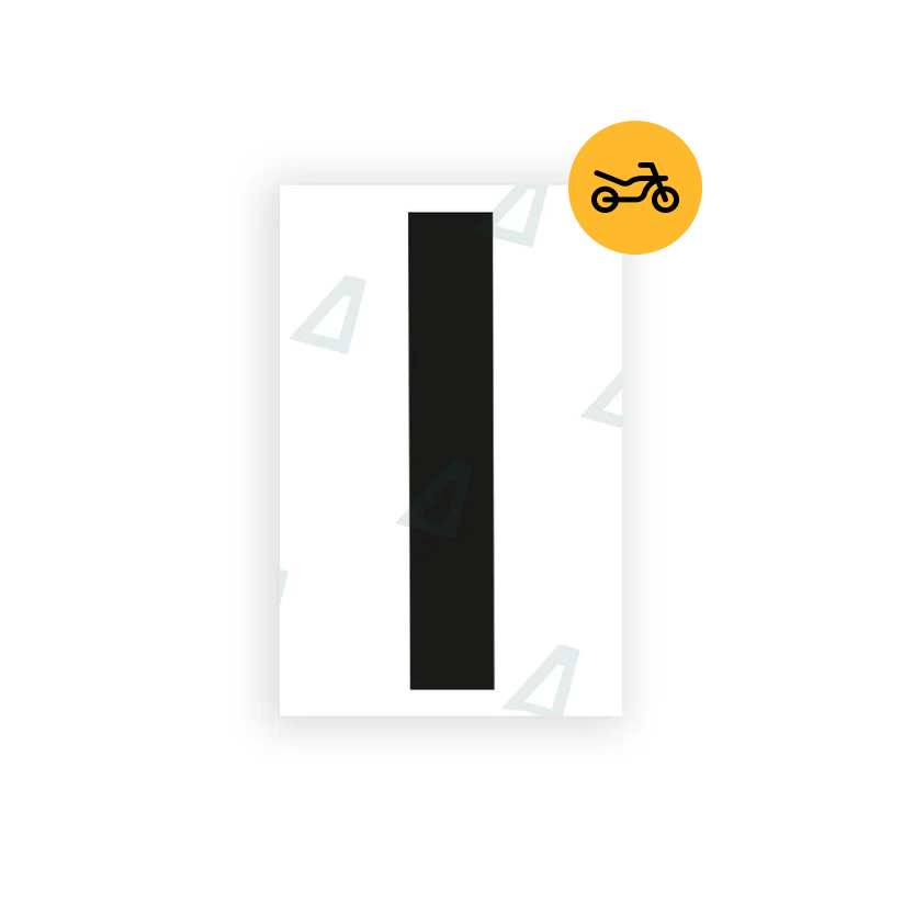 Alite Nanofilm for United Kingdom Moto license plates - Symbol "1" - Alite