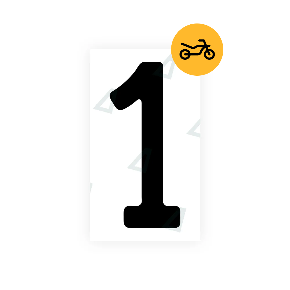 Alite Nanofilm for Switzerland Moto license plates - Symbol "1" - Alite