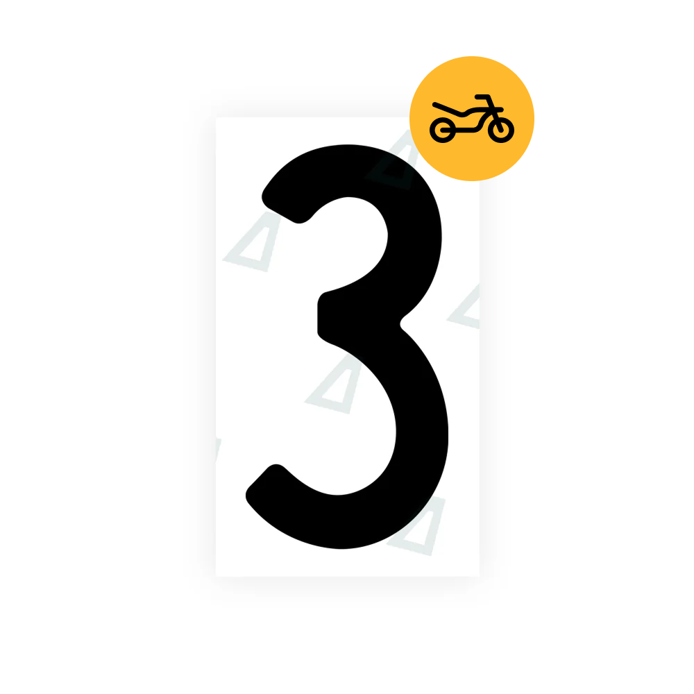 Alite Nanofilm for Switzerland Moto license plates - Symbol "3" - Alite
