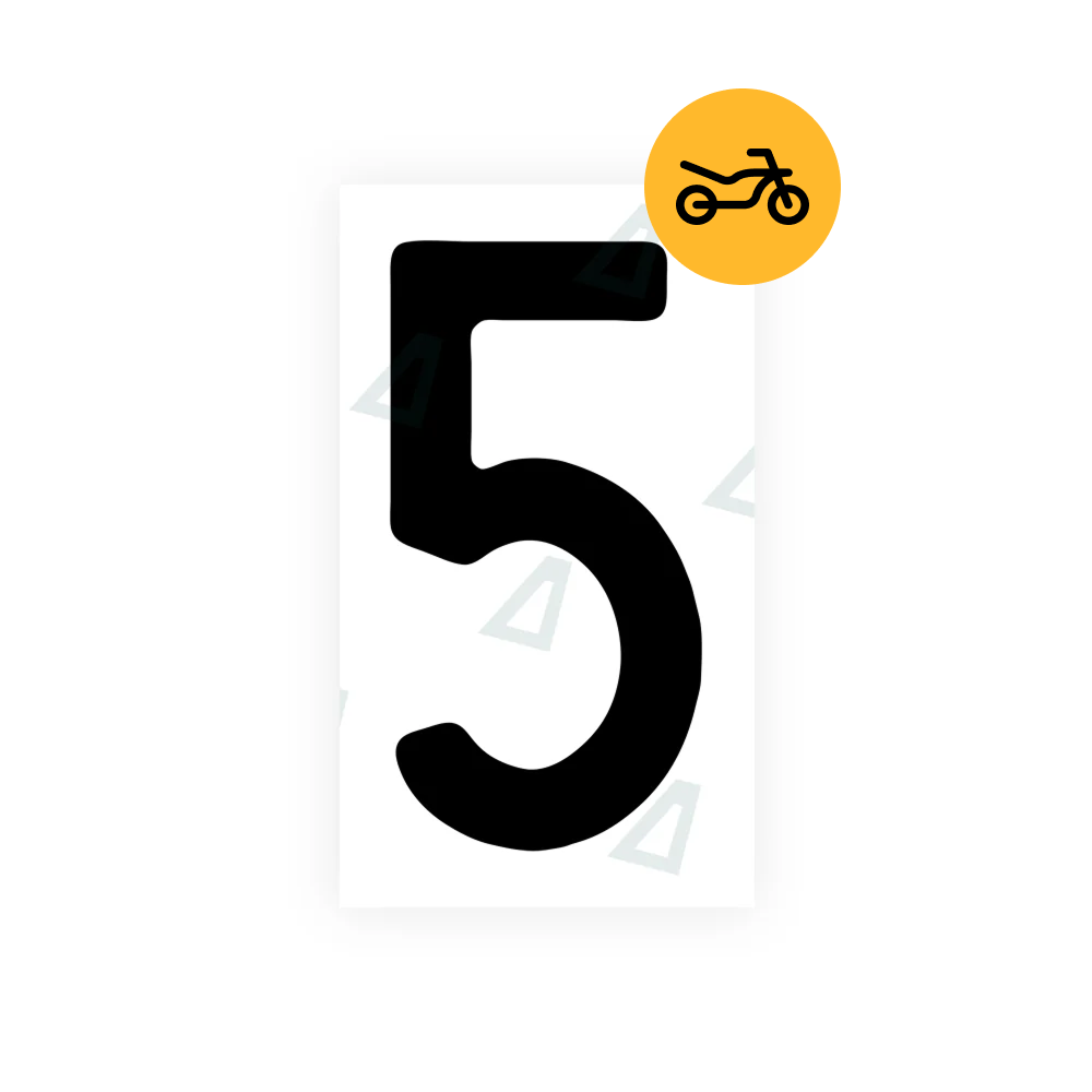 Alite Nanofilm for Switzerland Moto license plates - Symbol "5" - Alite