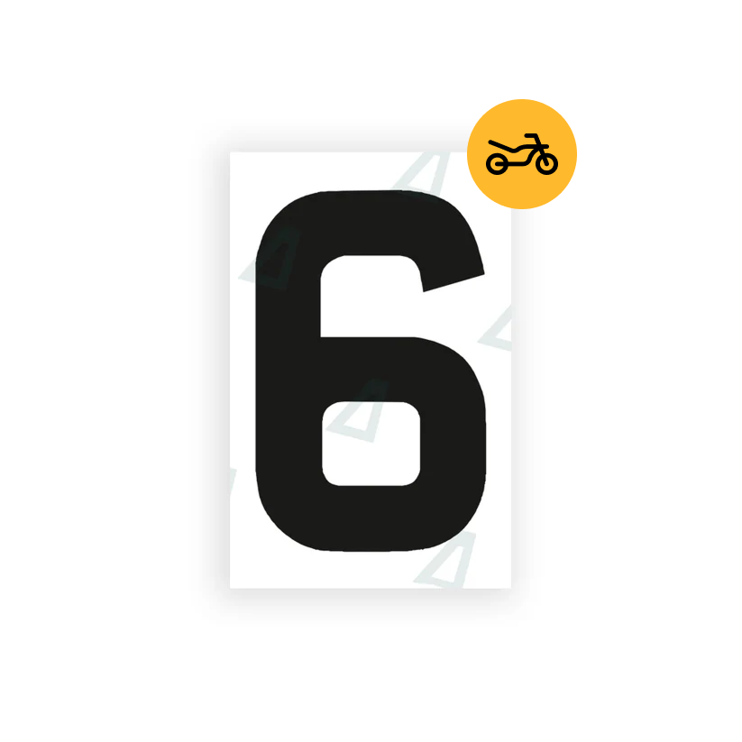 Alite Nanofilm for United Kingdom Moto license plates - Symbol "6" - Alite