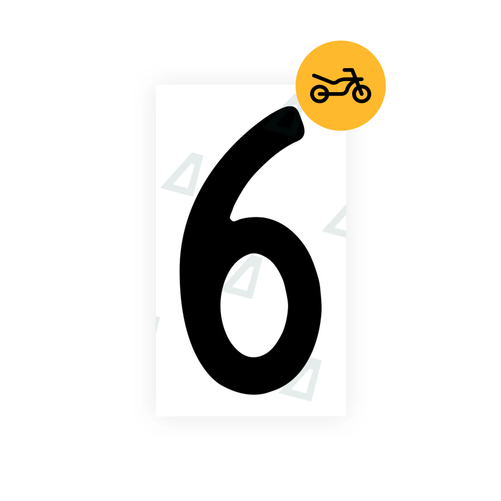 Alite Nanofilm for Switzerland Moto license plates - Symbol "6" - Alite