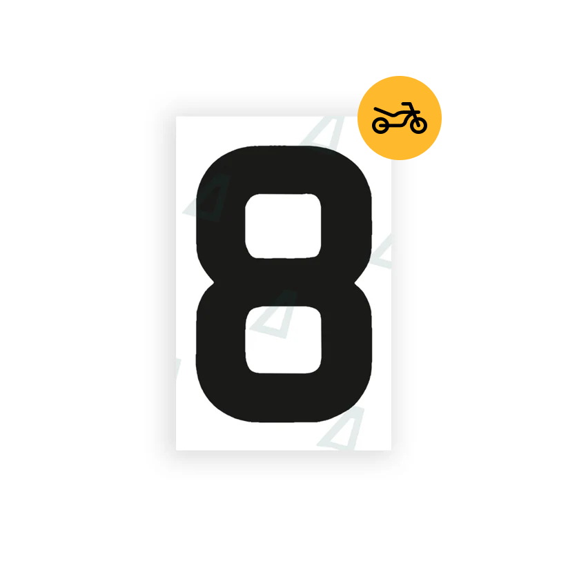 Alite Nanofilm for United Kingdom Moto license plates - Symbol "8" - Alite