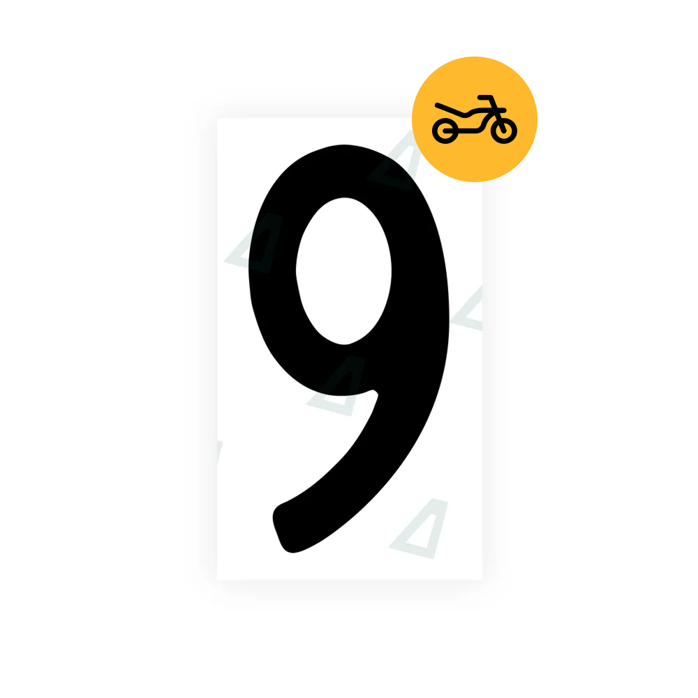Alite Nanofilm for Switzerland Moto license plates - Symbol "9" - Alite