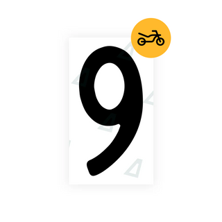 Alite Nanofilm for Switzerland Moto license plates - Symbol "9" - Alite