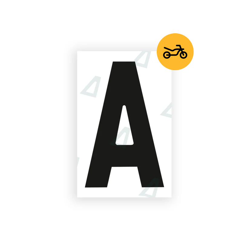 Alite Nanofilm for United Kingdom Moto license plates - Symbol "A" - Alite