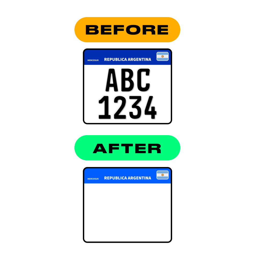 Alite Nanofilm for Argentina moto license plates - Symbol "0"