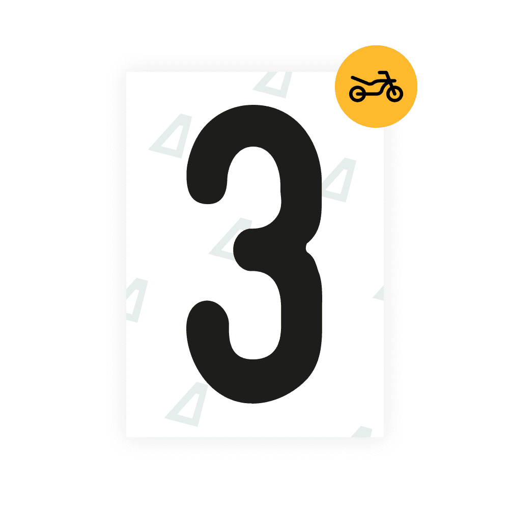 Alite Nanofilm for Austria Moto license plates - Symbol "3" - Alite