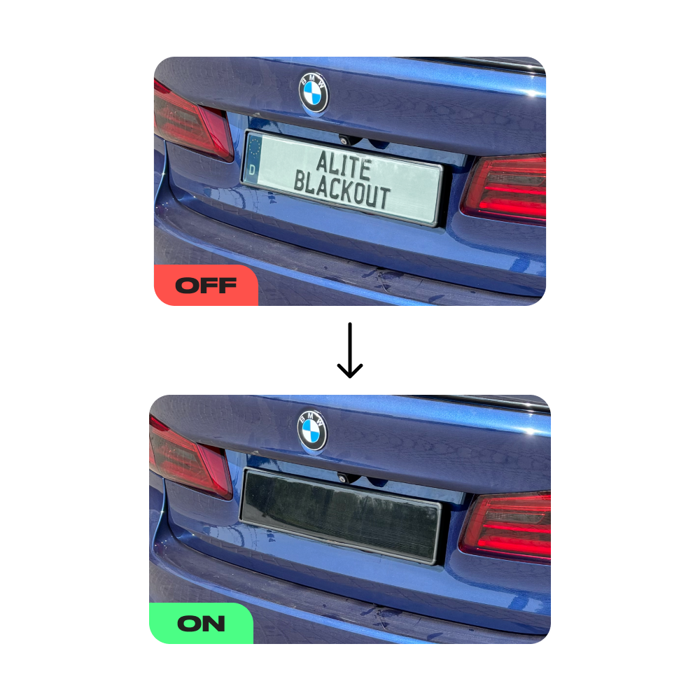 Alite Blackout License Plate Hider - Front and Rear kit (EU version) - Alite