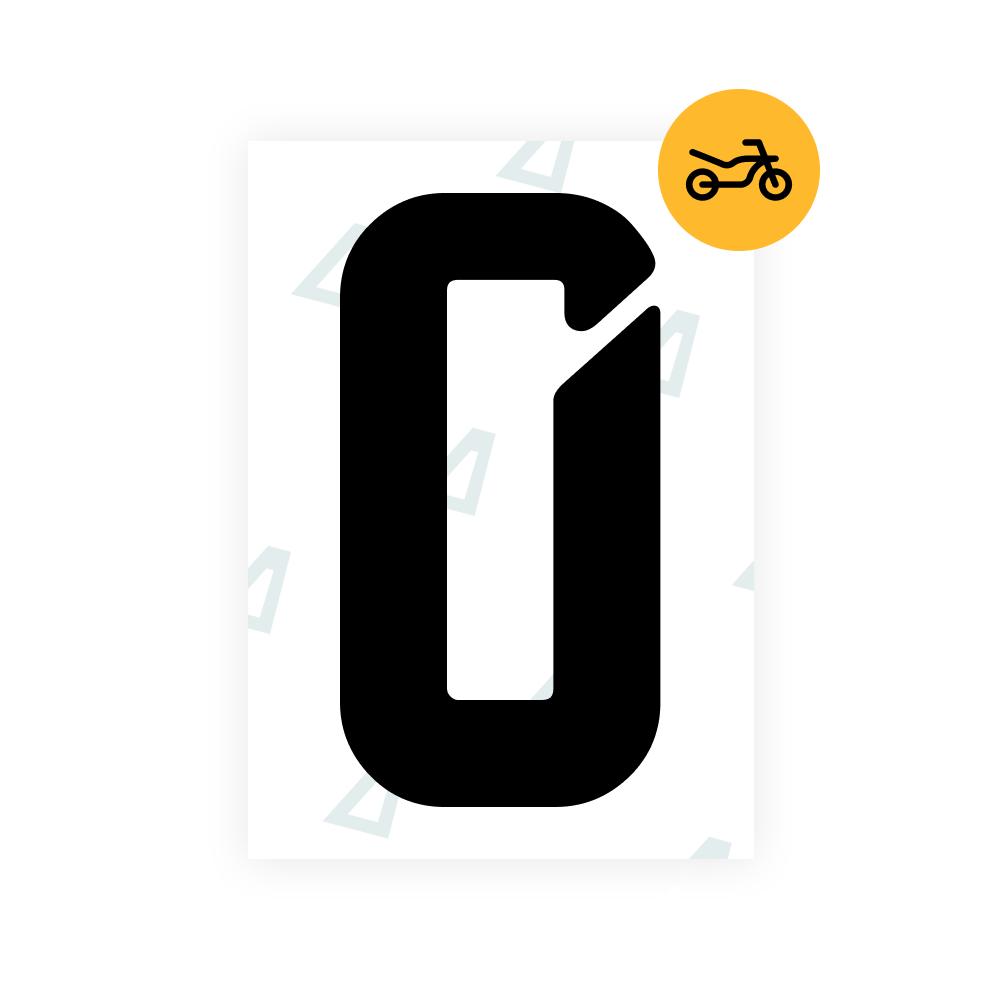 Alite Nanofilm for Argentina moto license plates - Symbol "0"