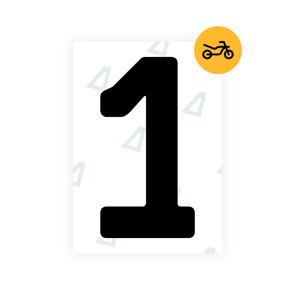 Alite Nanofilm for Argentina moto license plates - Symbol "1"