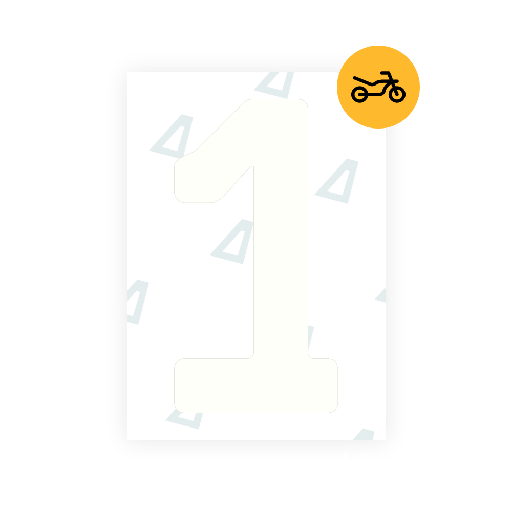 Alite Nanofilm for Argentina moto license plates - Symbol "1"
