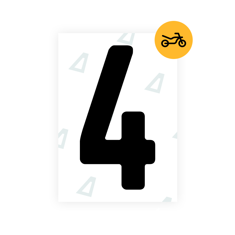 Alite Nanofilm for Argentina moto license plates - Symbol "4"