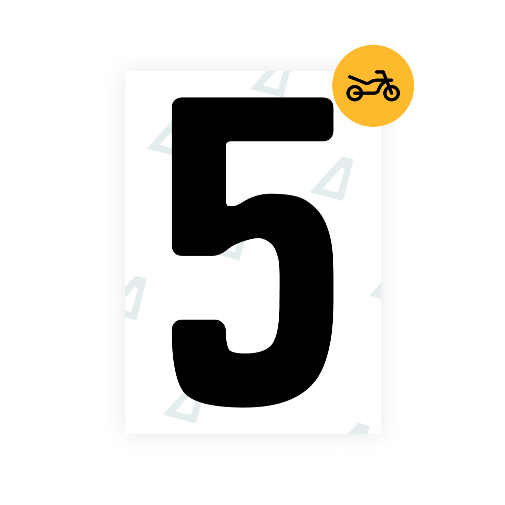 Alite Nanofilm für argentinische Motorradkennzeichen - Symbol "5"