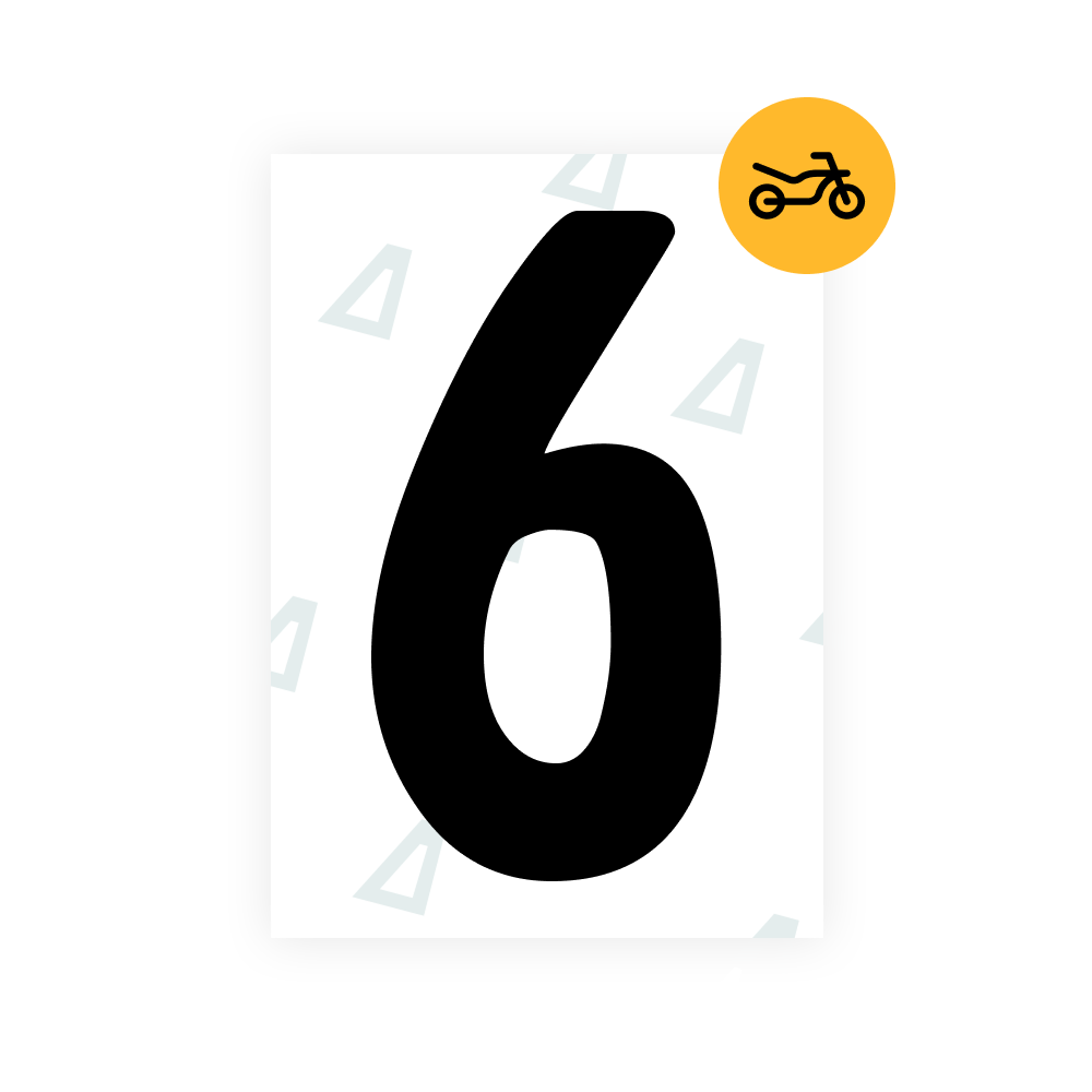 Alite Nanofilm for Argentina moto license plates - Symbol "6"