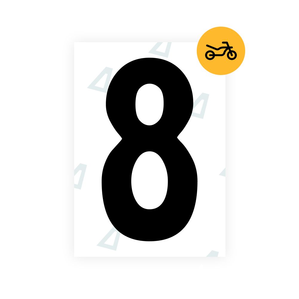 Alite Nanofilm for Argentina moto license plates - Symbol "8"