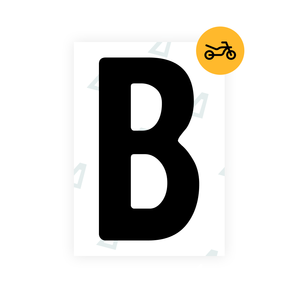 Alite Nanofilm für brasilianische Motorradkennzeichen - Symbol "B"