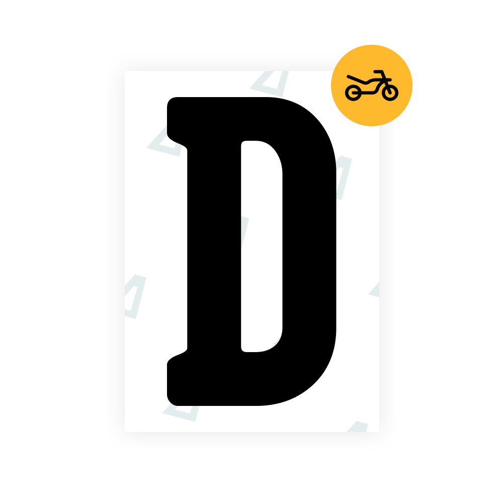 Alite Nanofilm für argentinische Motorradkennzeichen - Symbol "D"