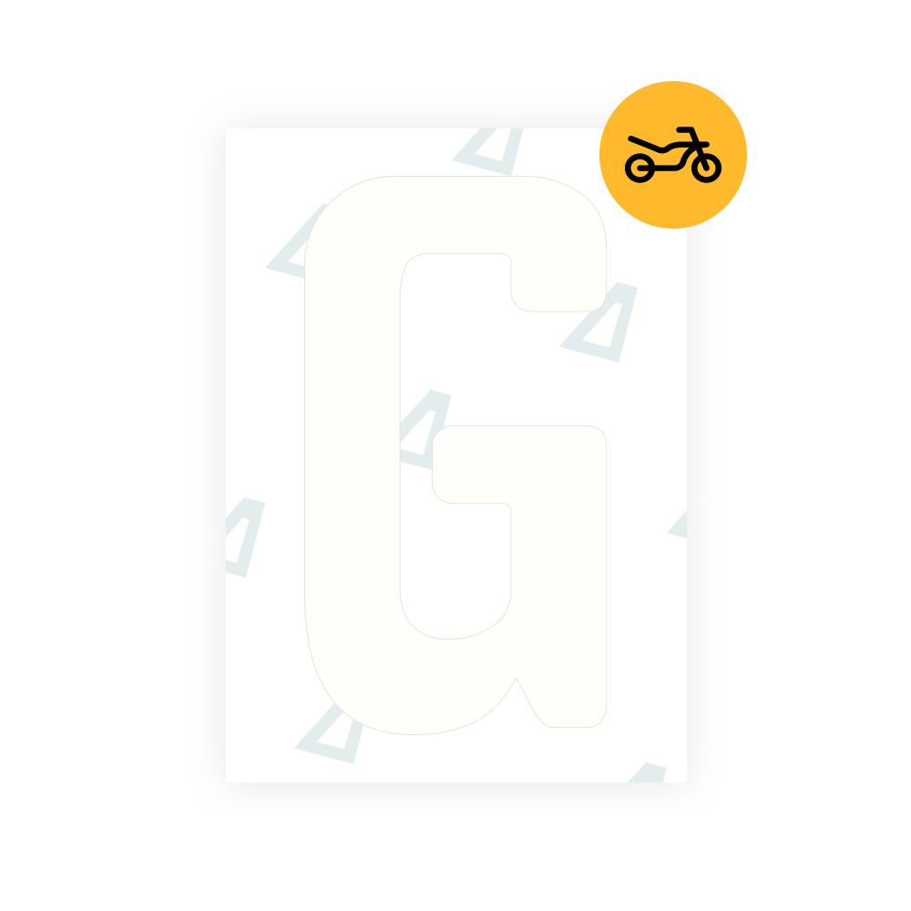 Alite Nanofilm for Argentina moto license plates - Symbol "G"