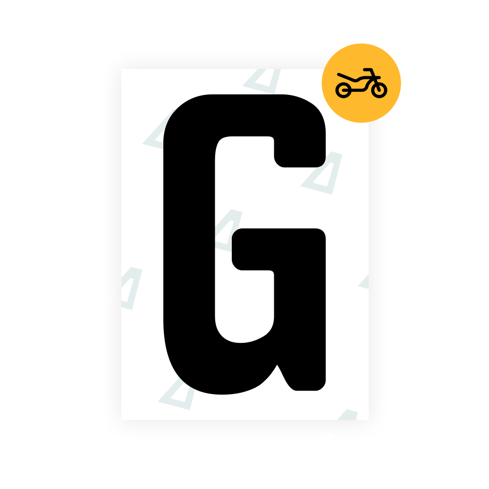 Alite Nanofilm for Argentina moto license plates - Symbol "G"