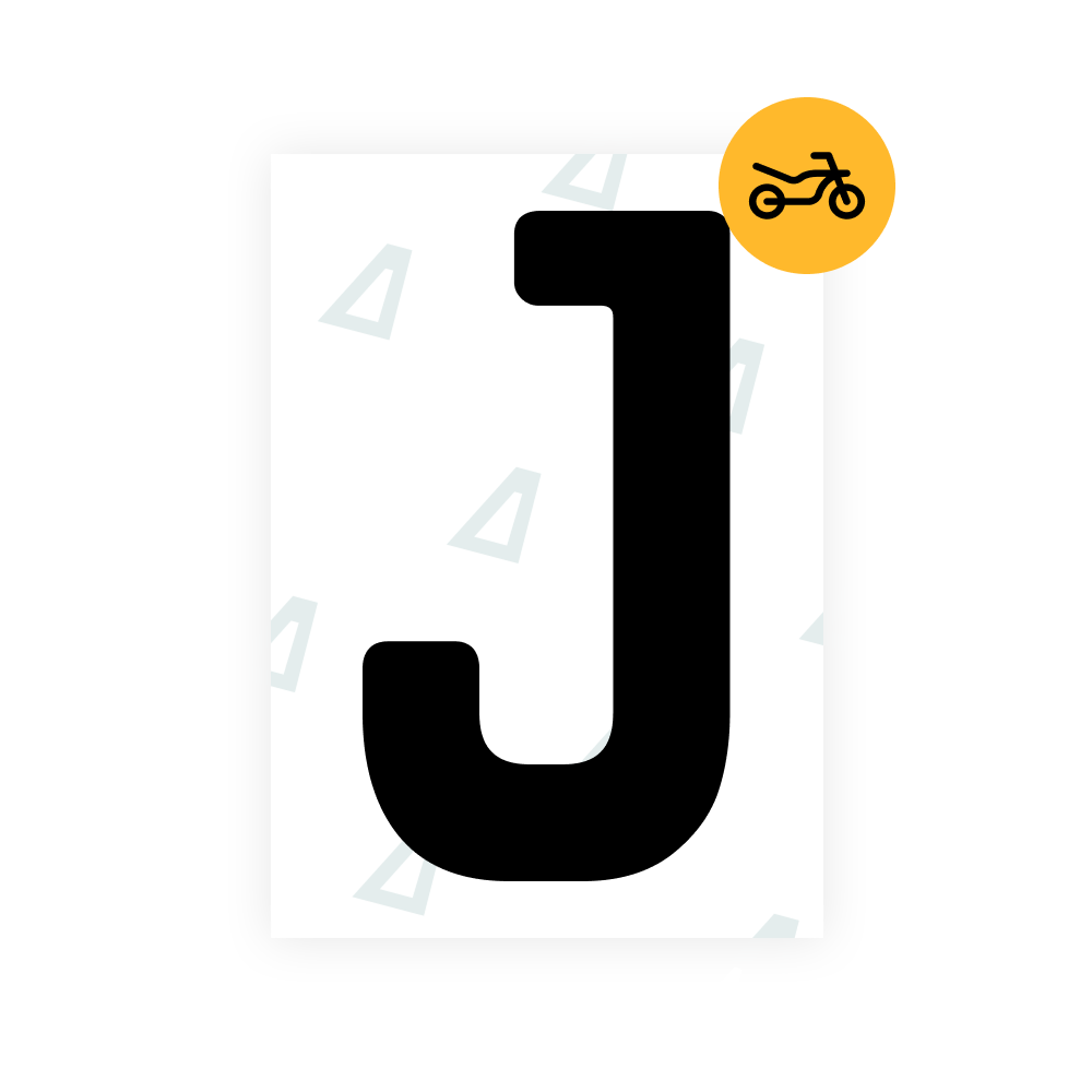 Alite Nanofilm for Argentina moto license plates - Symbol "J"