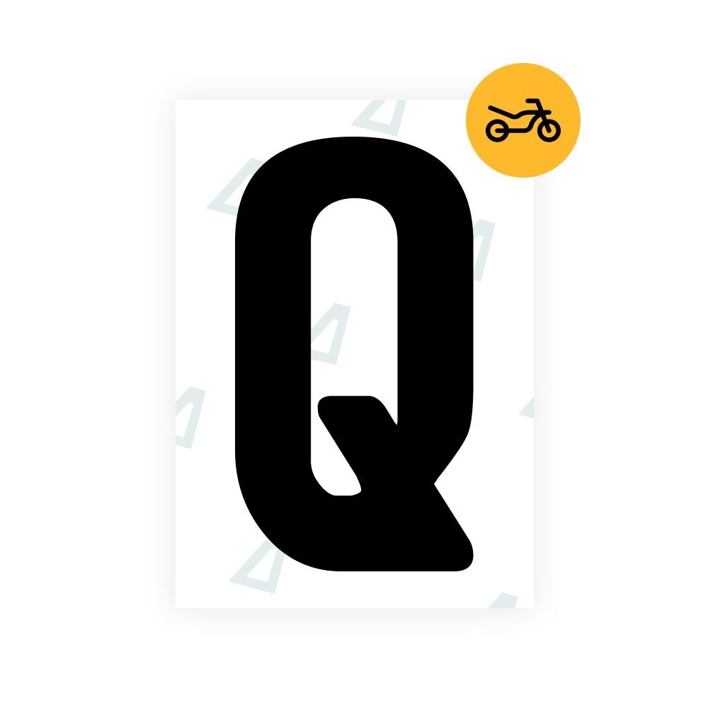 Alite Nanofilm for Uruguay moto license plates - Symbol "Q"