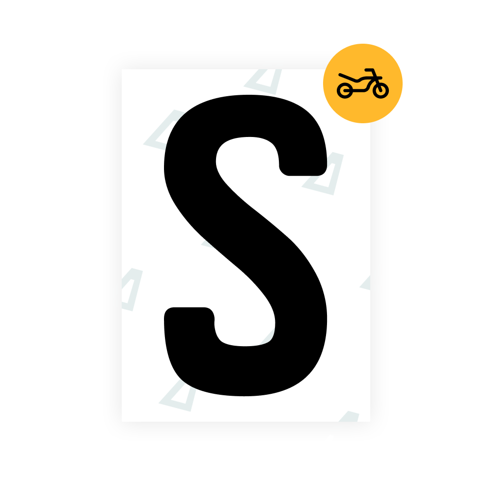 Alite Nanofilm for Argentina moto license plates - Symbol "S"