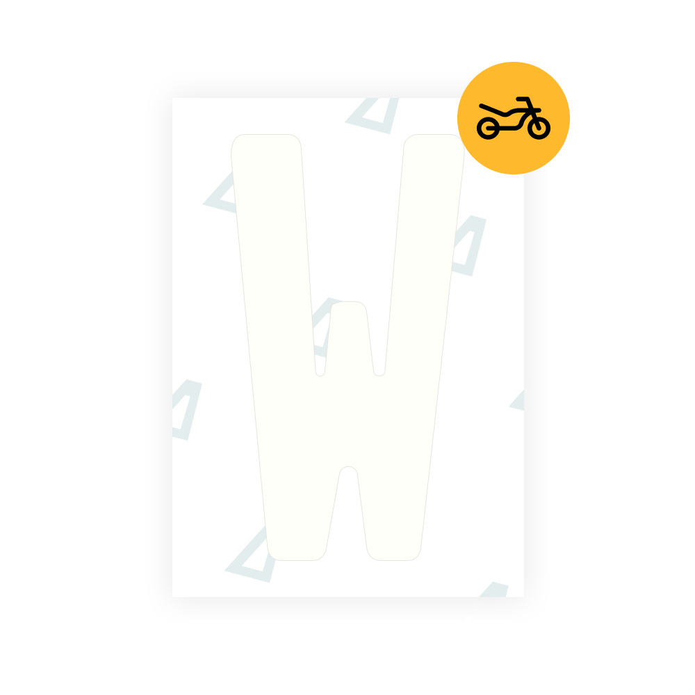 Alite Nanofilm for Argentina moto license plates - Symbol "W"