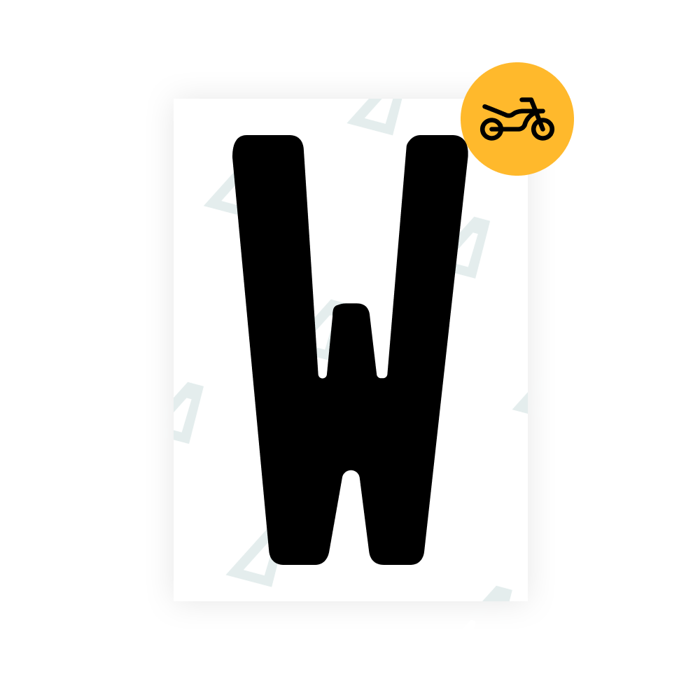 Alite Nanofilm for Argentina moto license plates - Symbol "W"