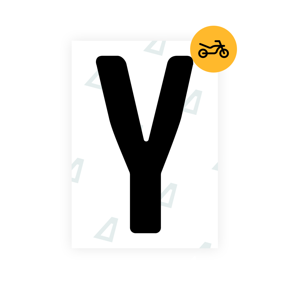 Alite Nanofilm for Uruguay moto license plates - Symbol "Y"