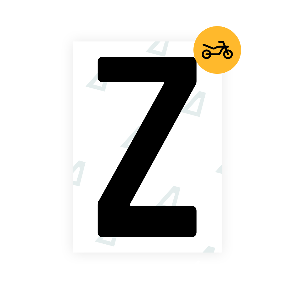 Alite Nanofilm pour plaques d'immatriculation moto du Paraguay - Symbole « Z »