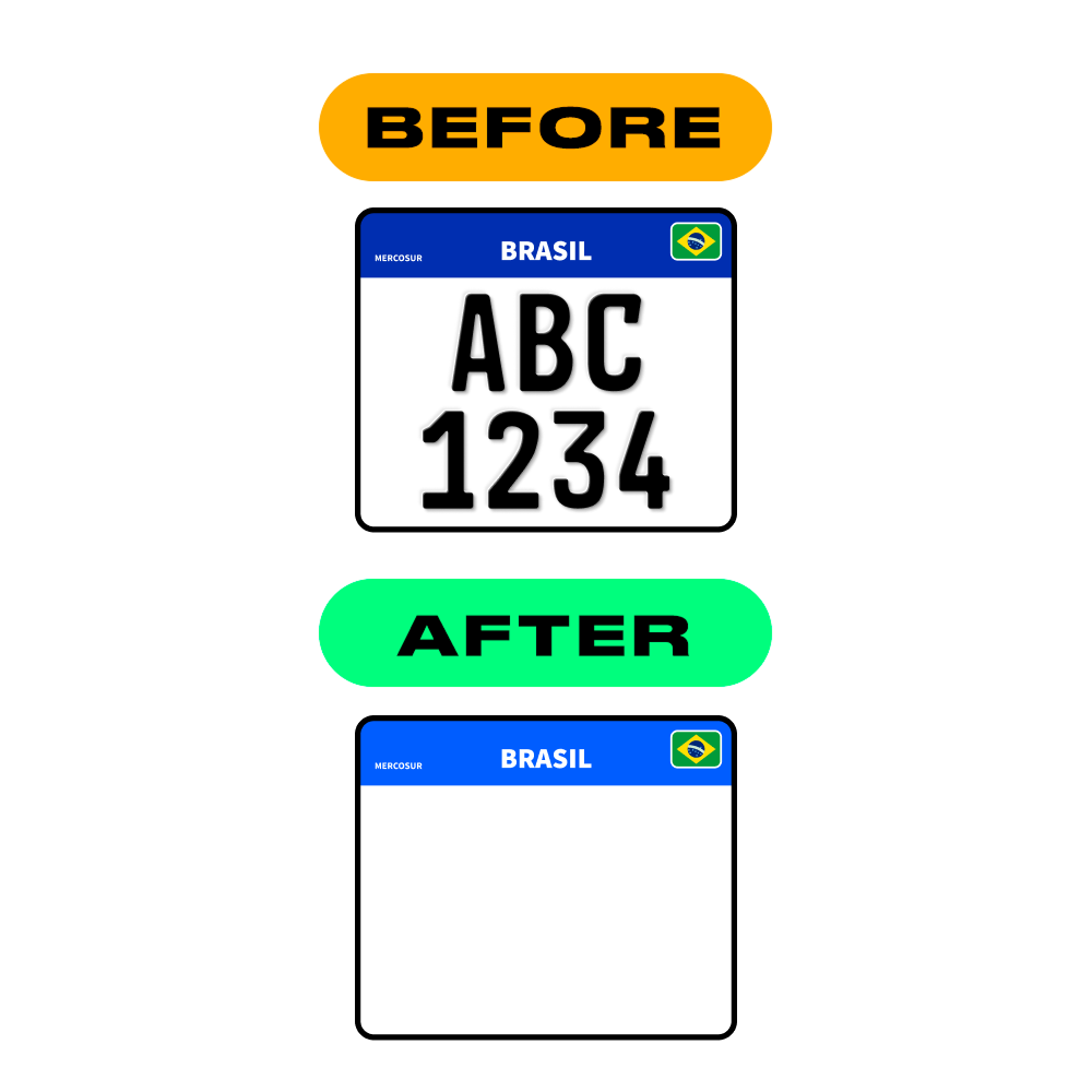 Alite Nanofilm for Brazil moto license plates - Symbol "E"