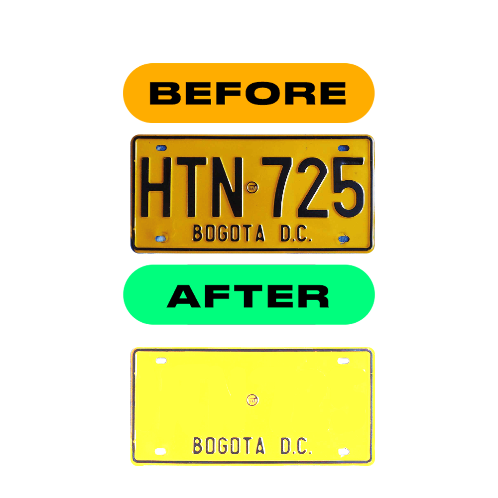 Alite Nanofilm for Colombia number plates - Symbol "I"