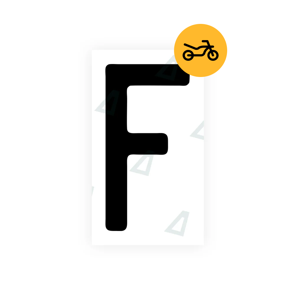 Alite Nanofilm for Switzerland Moto license plates - Symbol "F" - Alite