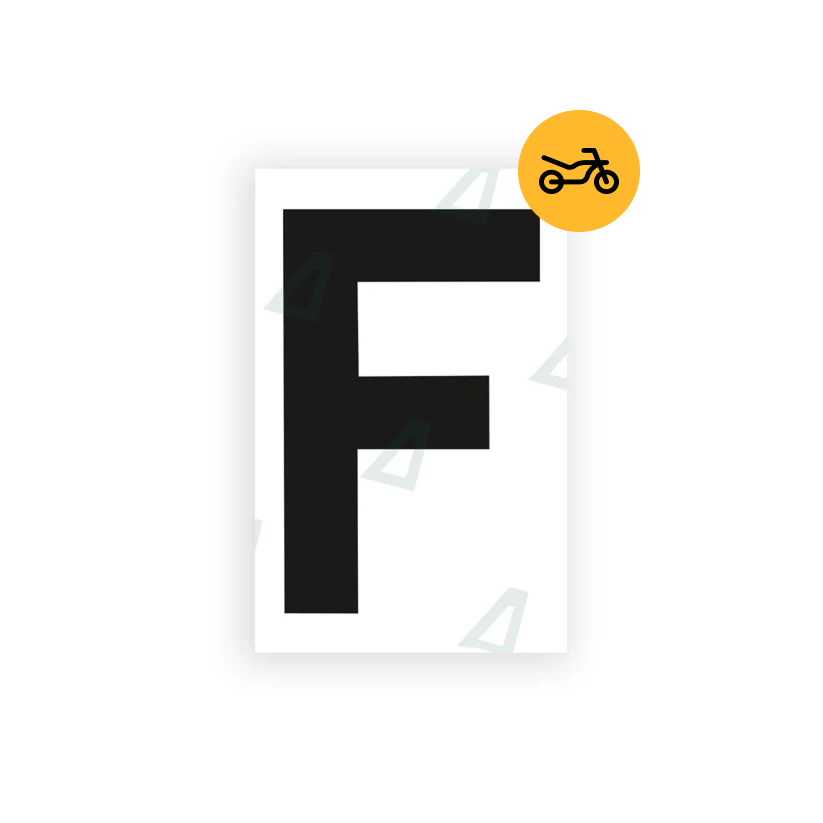 Alite Nanofilm for United Kingdom Moto license plates - Symbol "F" - Alite