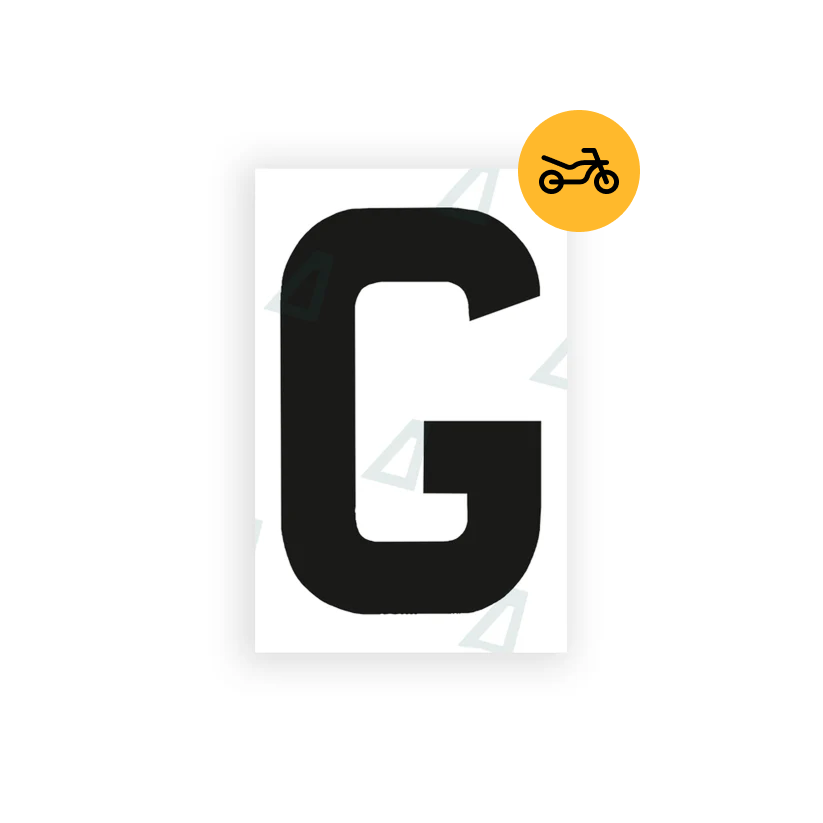 Alite Nanofilm for United Kingdom Moto license plates - Symbol "G" - Alite