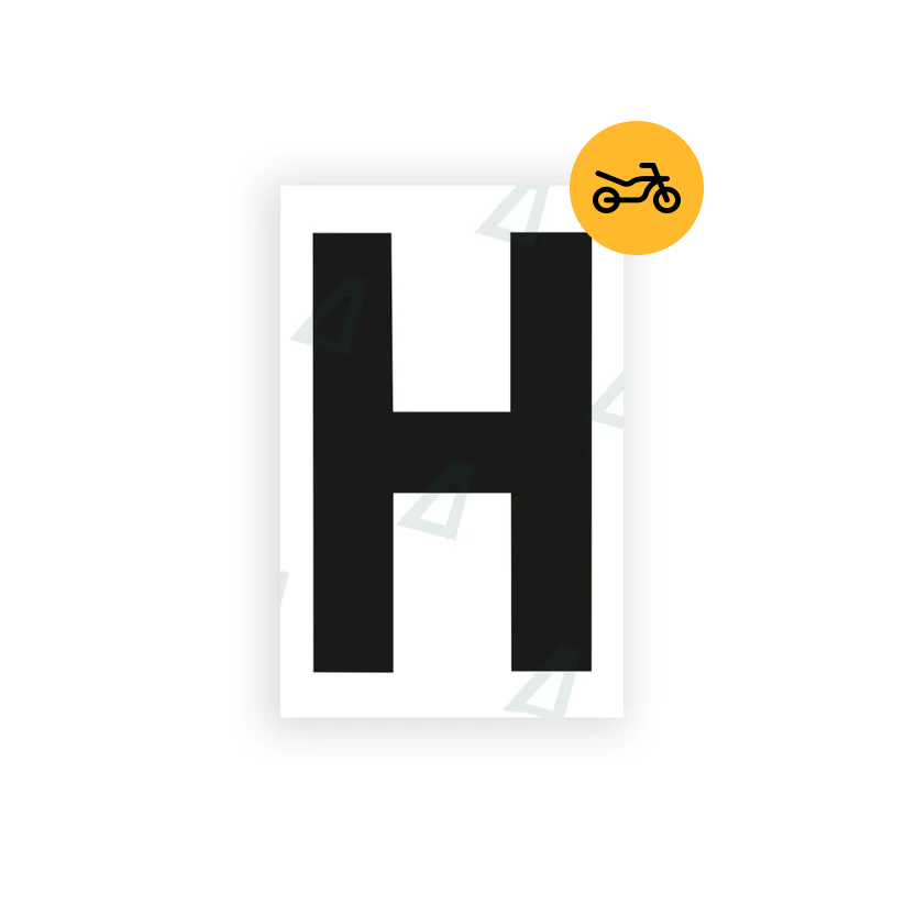 Alite Nanofilm for United Kingdom Moto license plates - Symbol "H" - Alite