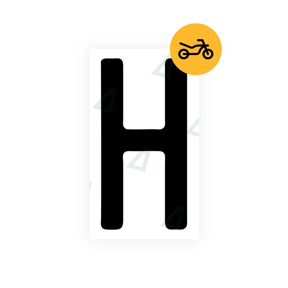 Alite Nanofilm for Switzerland Moto license plates - Symbol "H" - Alite
