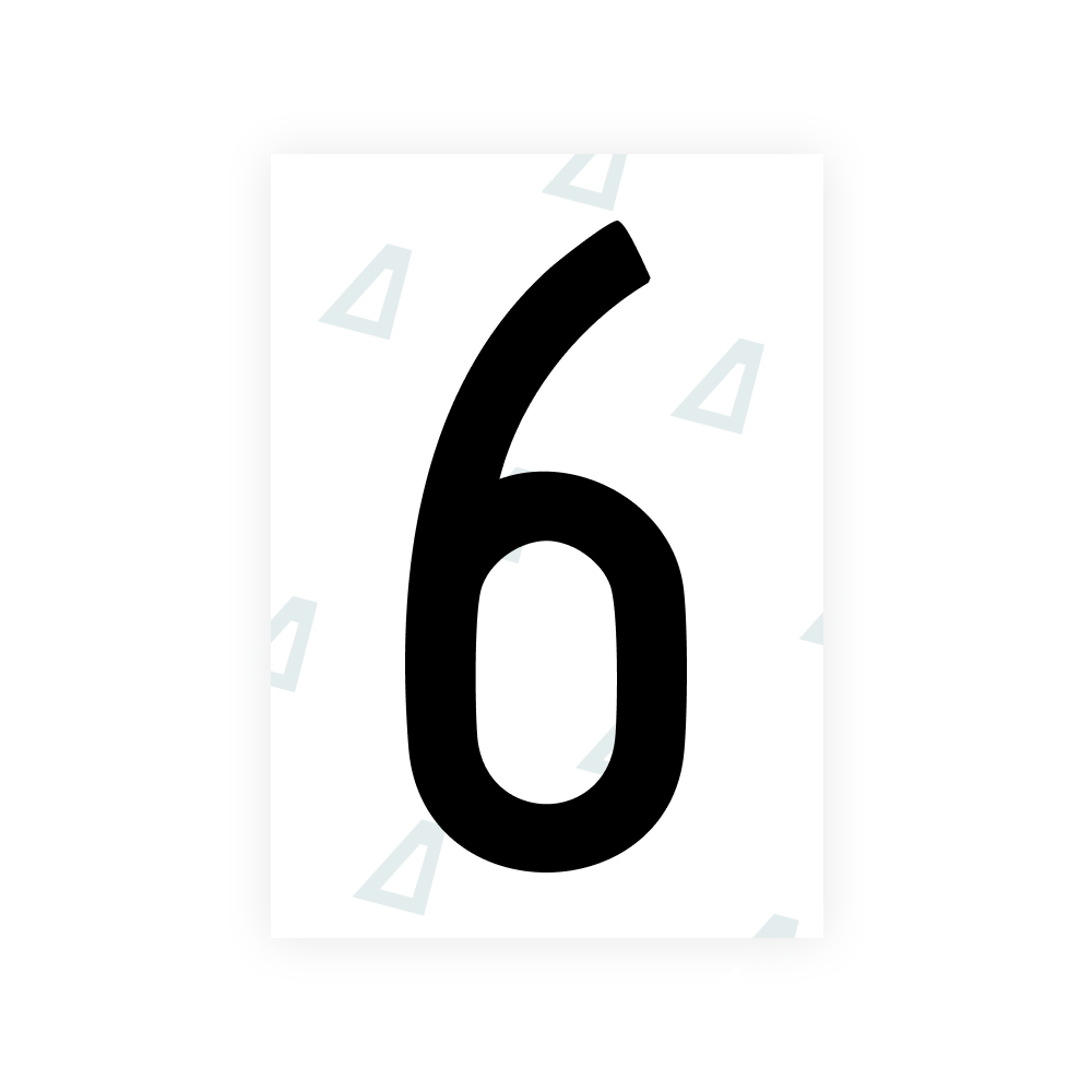 Alite Nanofilm for US (Hawaii) license plates - Symbol "6"