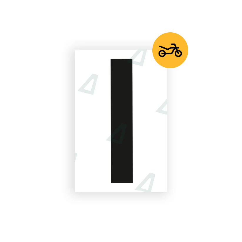 Alite Nanofilm for United Kingdom Moto license plates - Symbol "I" - Alite