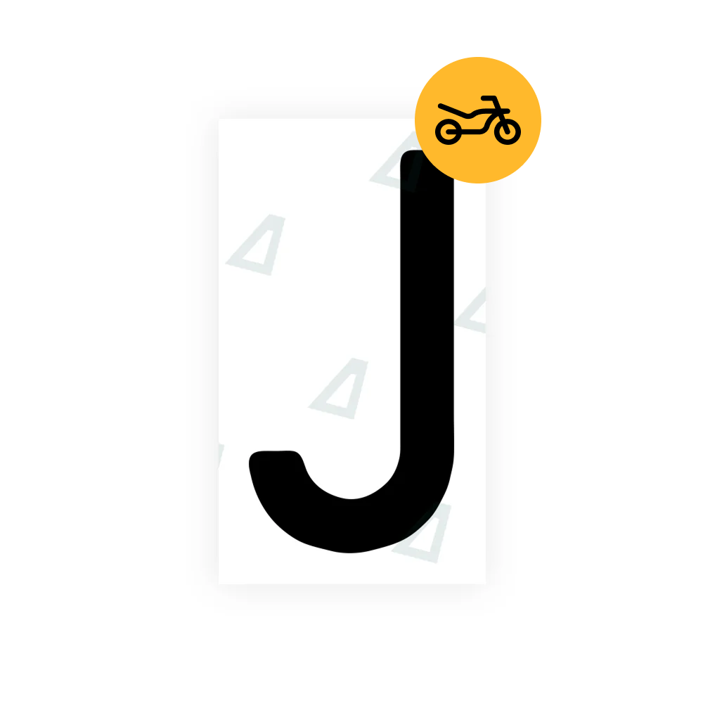 Alite Nanofilm for Switzerland Moto license plates - Symbol "J" - Alite