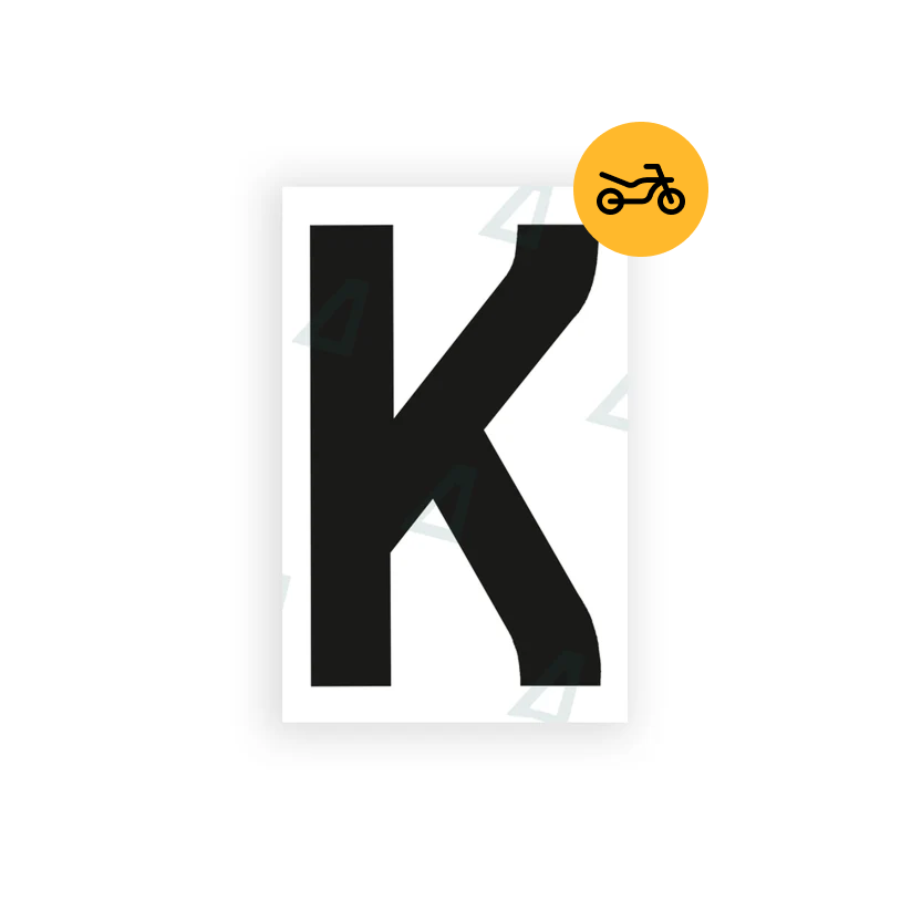 Alite Nanofilm for United Kingdom Moto license plates - Symbol "K" - Alite
