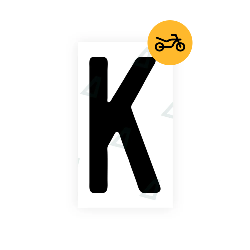 Alite Nanofilm for Switzerland Moto license plates - Symbol "K" - Alite