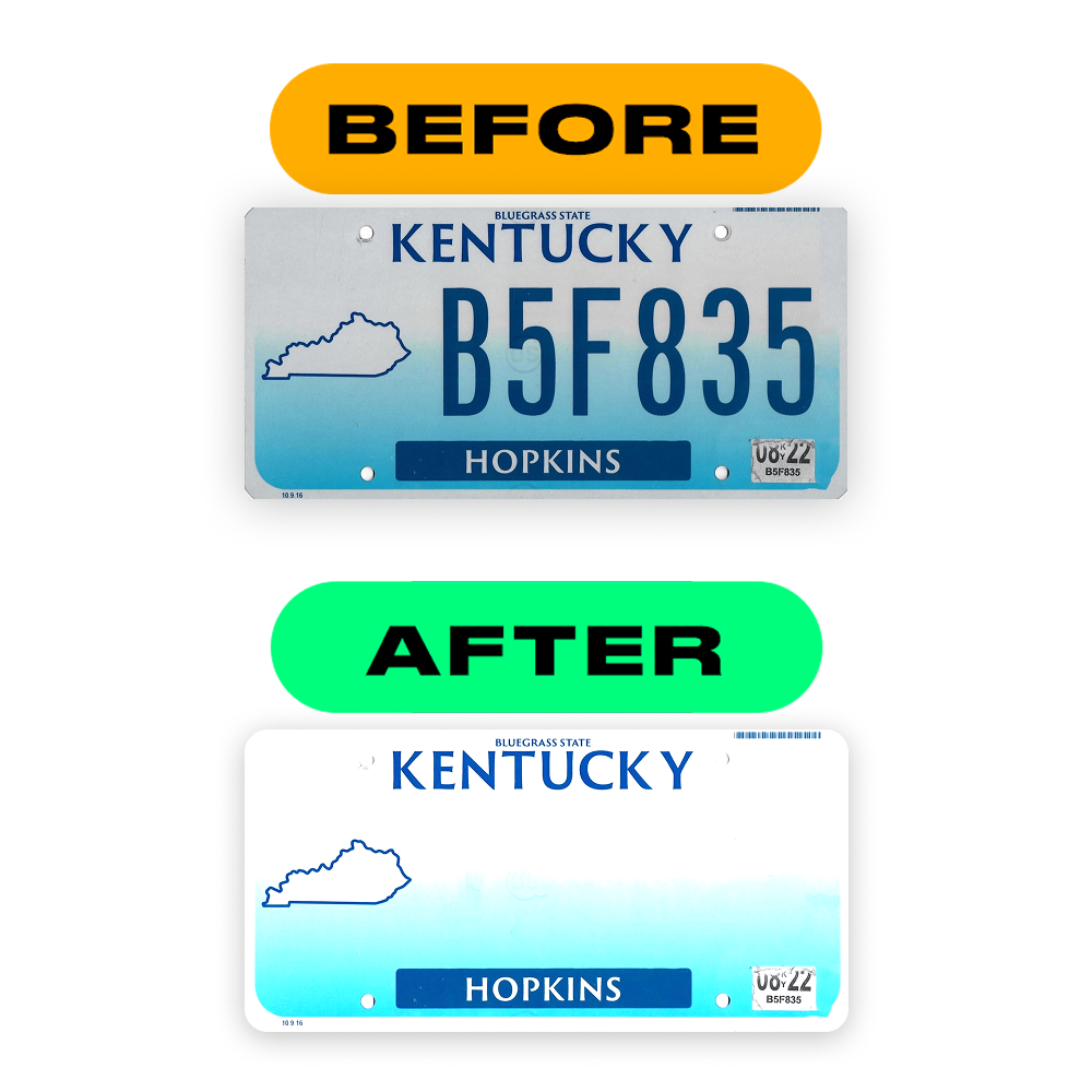 Alite Nanofilm for US (Kentucky - Flat) license plates - Symbol "A"