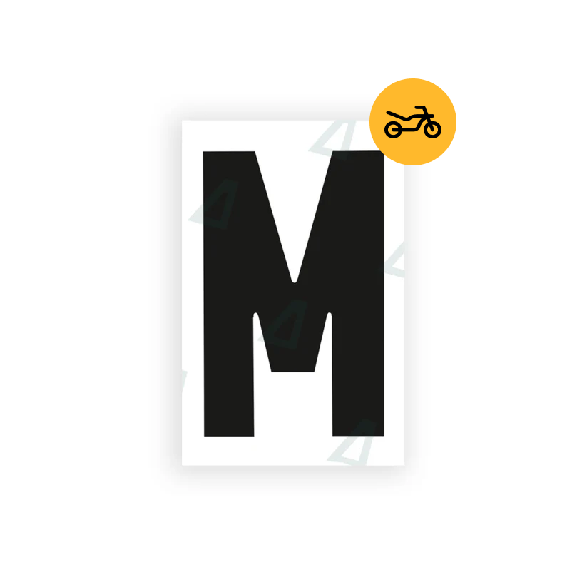 Alite Nanofilm for United Kingdom Moto license plates - Symbol "M" - Alite