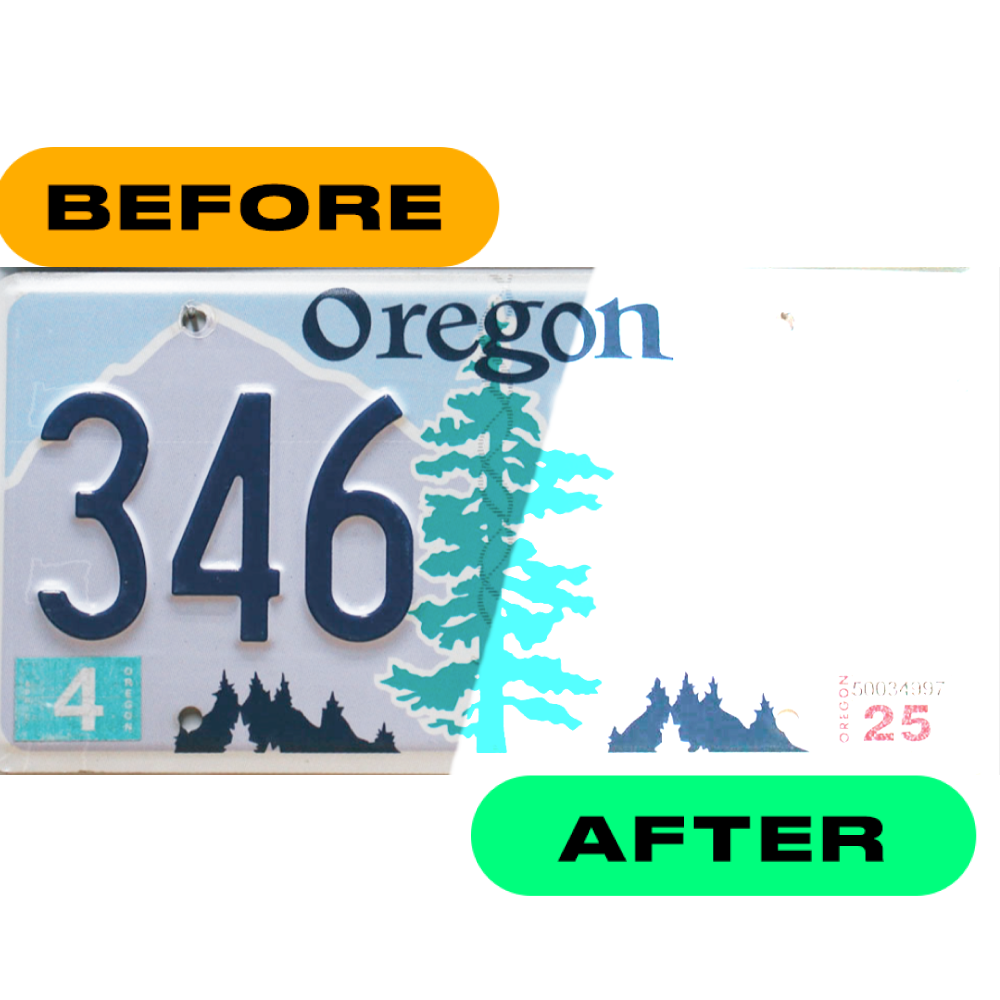 Alite Nanofilm for US (Oregon) license plates - Symbol "G"