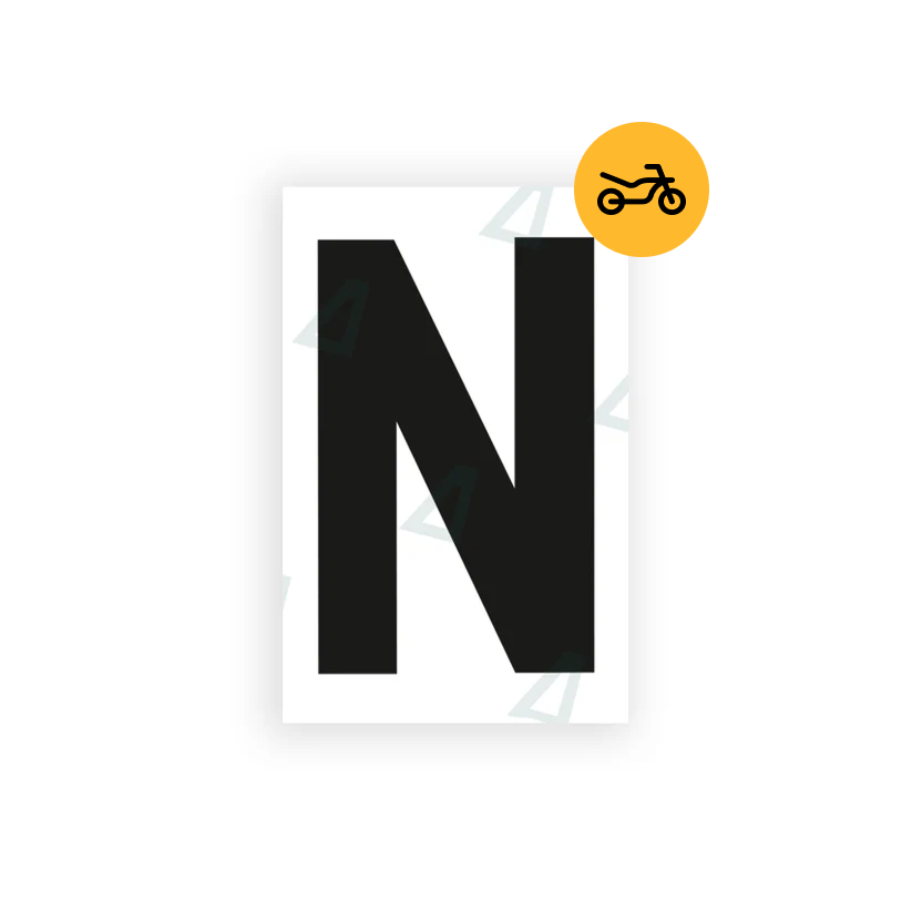Alite Nanofilm for United Kingdom Moto license plates - Symbol "N" - Alite