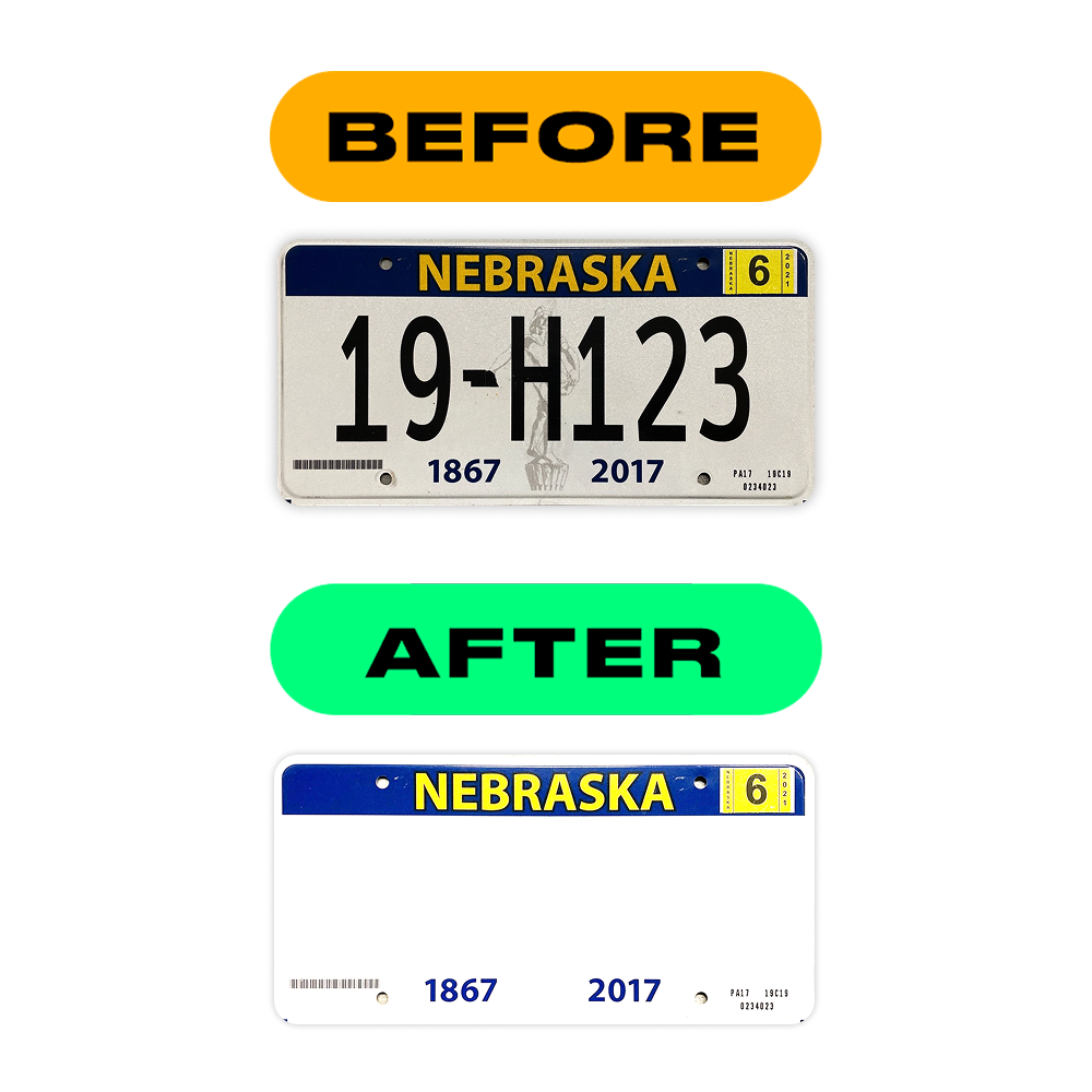 Alite Nanofilm for US (Nebraska 2017) license plates - Symbol "3"
