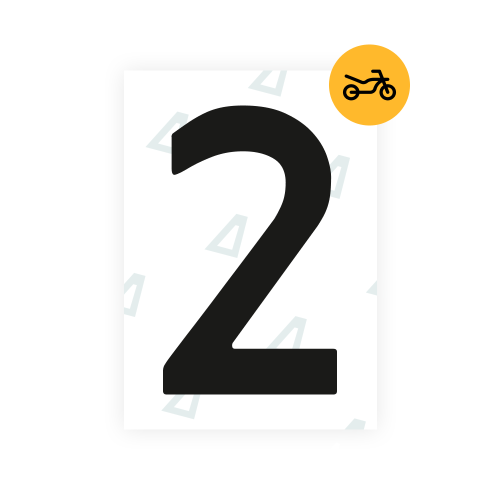 Bisque Alite Nanofilm for Netherlands moto license plates - Symbol "2"