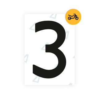 Bisque Alite Nanofilm for Netherlands moto license plates - Symbol "3"